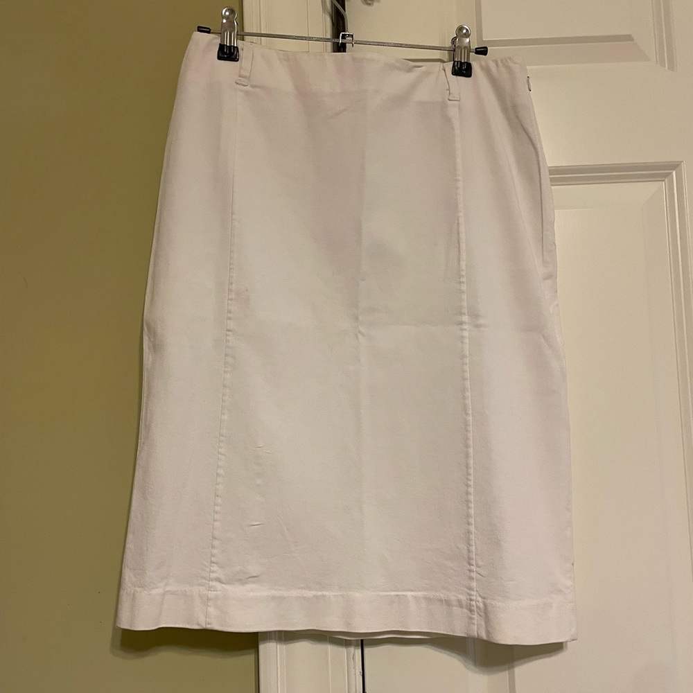 Prada Elegant Cream Midi Skirt